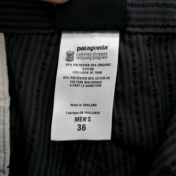 PATAGONIA Chino Grey Striped Textured Thrift Shorts Men's Size: 36 - Picture 7 of 8